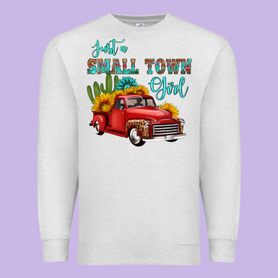 Just A Small Town Girl With Car Premium Sweatshirt Designed By Hra Design Shop