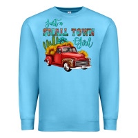Ocean Blue just a small town girl with car Premium Sweatshirt - HRA Design Shop
