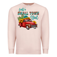 Pale Pink just a small town girl with car Premium Sweatshirt - HRA Design Shop