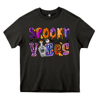 Asphalt Spooky Vibes Heavy Core Tee - CowhideDigitalArt