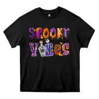 Black Spooky Vibes Heavy Core Tee - CowhideDigitalArt