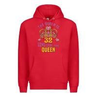 Red the queen is 32 long live the queen kopya Premium Hoodie - Jasminsmagicworld