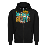 Black blessed mama with sunflowers Zipper Hoodie - texasbilliewilder