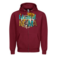 Burgundy blessed mama with sunflowers Zipper Hoodie - texasbilliewilder