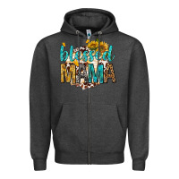 Charcoal Heather blessed mama with sunflowers Zipper Hoodie - texasbilliewilder