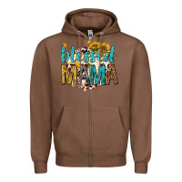 Chestnut blessed mama with sunflowers Zipper Hoodie - texasbilliewilder