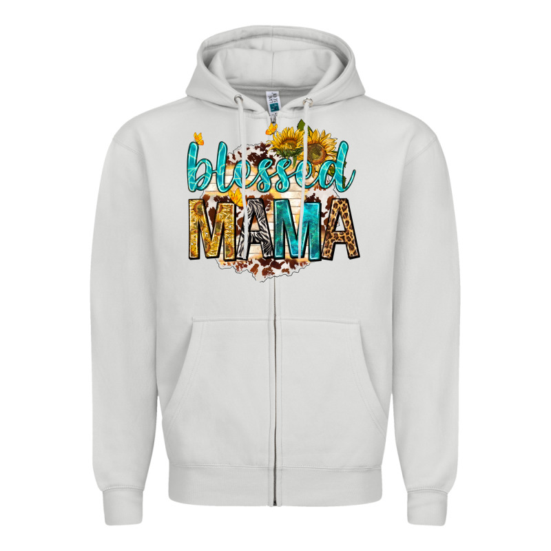 Blessed Mama With Sunflowers Zipper Hoodie by texasbilliewilder | Teevron