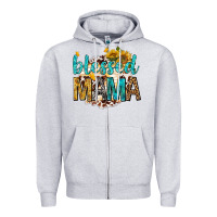 Heather Grey blessed mama with sunflowers Zipper Hoodie - texasbilliewilder