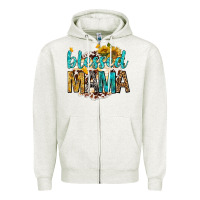 Oatmeal Heather blessed mama with sunflowers Zipper Hoodie - texasbilliewilder