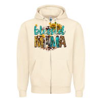 Sandshell blessed mama with sunflowers Zipper Hoodie - texasbilliewilder