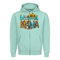 Seafoam blessed mama with sunflowers Zipper Hoodie - texasbilliewilder