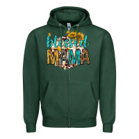 Sports Green blessed mama with sunflowers Zipper Hoodie - texasbilliewilder
