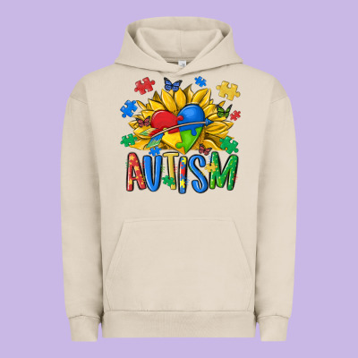 Austism Sunflower Urban Hoodie Designed By Maliassmallbusiness
