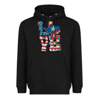 Black Love Texas  4th of july Heavyweight Hoodie - CowGirlArtShop