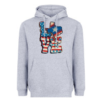 Heather Grey Love Texas  4th of july Heavyweight Hoodie - CowGirlArtShop