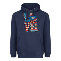 Navy Love Texas  4th of july Heavyweight Hoodie - CowGirlArtShop