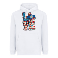White Love Texas  4th of july Heavyweight Hoodie - CowGirlArtShop