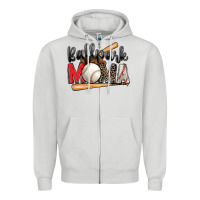 Dove Grey ballpark mama baseball Zipper Hoodie - Zillion Design Studio
