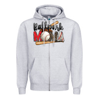Heather Grey ballpark mama baseball Zipper Hoodie - Zillion Design Studio