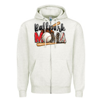Oatmeal Heather ballpark mama baseball Zipper Hoodie - Zillion Design Studio