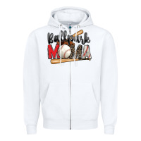 White ballpark mama baseball Zipper Hoodie - Zillion Design Studio