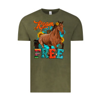 Vintage Olive roam free galloping Vintage Tee - Artiststas