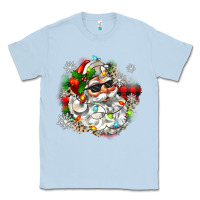 Dusty Blue santa with sunglasses christmas Classic Tee - Zillion Design Studio