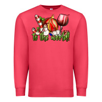 Cardinal joy to the world christmas wine Premium Sweatshirt - FaDigitalArtStudio
