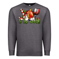 Charcoal Heather joy to the world christmas wine Premium Sweatshirt - FaDigitalArtStudio