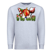 Heather Grey joy to the world christmas wine Premium Sweatshirt - FaDigitalArtStudio