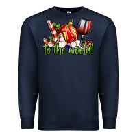Navy joy to the world christmas wine Premium Sweatshirt - FaDigitalArtStudio