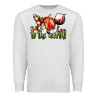 Oatmeal Heather joy to the world christmas wine Premium Sweatshirt - FaDigitalArtStudio