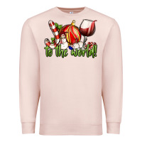 Pale Pink joy to the world christmas wine Premium Sweatshirt - FaDigitalArtStudio