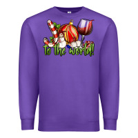 Purple joy to the world christmas wine Premium Sweatshirt - FaDigitalArtStudio