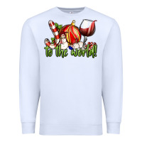 White joy to the world christmas wine Premium Sweatshirt - FaDigitalArtStudio