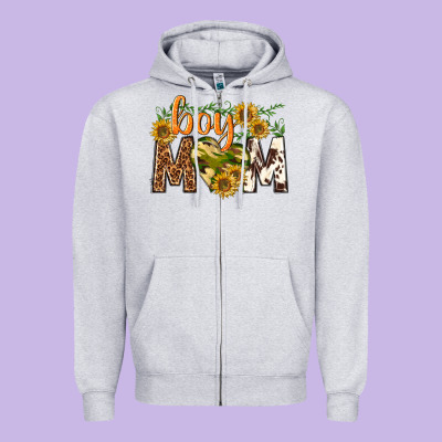 Boy Mom Zipper Hoodie Designed By Texasbilliewilder