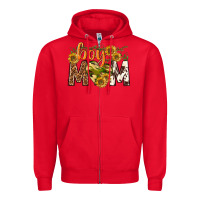 Red boy mom Zipper Hoodie - texasbilliewilder
