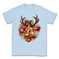 Dusty Blue reindeer christmas Classic Tee - Zillion Design Studio