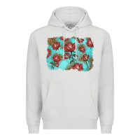 Dove Grey red roses with leopard background Premium Hoodie - LillyAllenDesigns