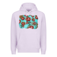 Lilac red roses with leopard background Premium Hoodie - LillyAllenDesigns