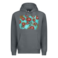 Rock red roses with leopard background Premium Hoodie - LillyAllenDesigns