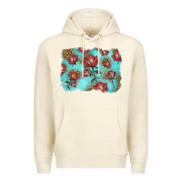 Sandshell red roses with leopard background Premium Hoodie - LillyAllenDesigns