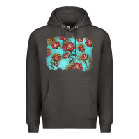 Smoke red roses with leopard background Premium Hoodie - LillyAllenDesigns