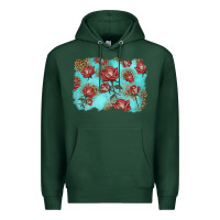 Sports Green red roses with leopard background Premium Hoodie - LillyAllenDesigns