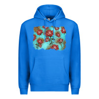 True Royal red roses with leopard background Premium Hoodie - LillyAllenDesigns