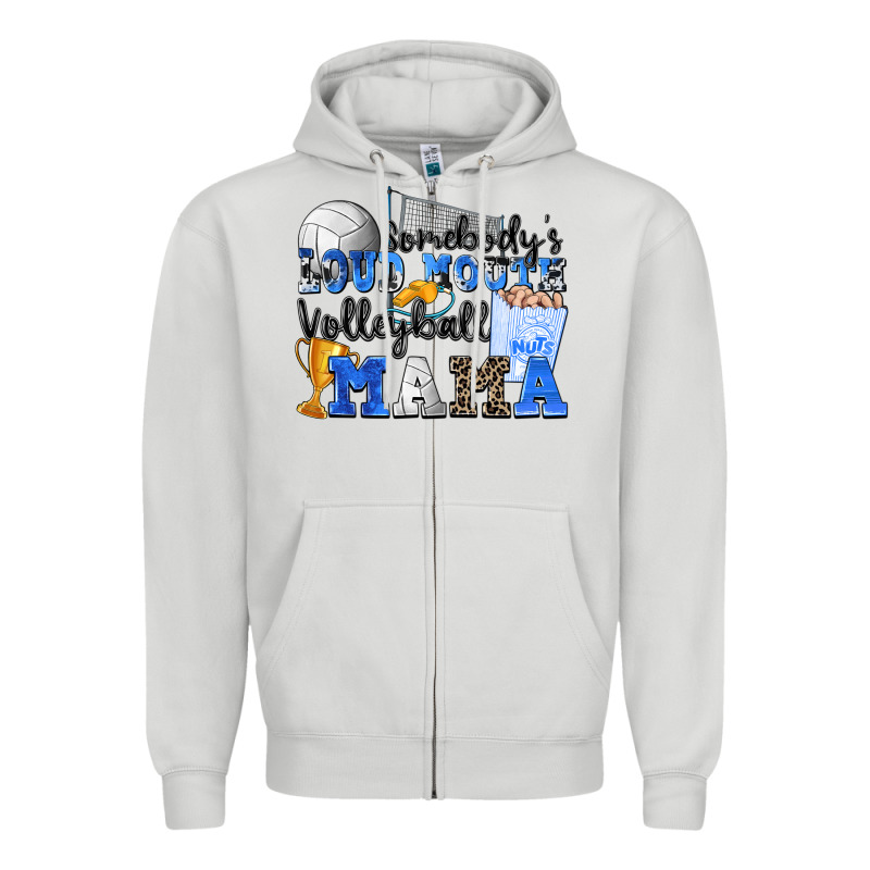 Somebody's Loud Mouth Volleyball Mama Zipper Hoodie by Zillion Design Studio | Teevron