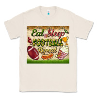 Natural eat sleep football repeat tumbler Classic Tee - BundleAndBundleShop