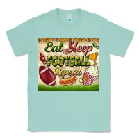 Seafoam eat sleep football repeat tumbler Classic Tee - BundleAndBundleShop