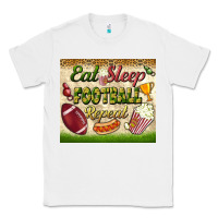 White eat sleep football repeat tumbler Classic Tee - BundleAndBundleShop