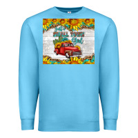 Ocean Blue just a small town girl with car Premium Sweatshirt - HRA Design Shop